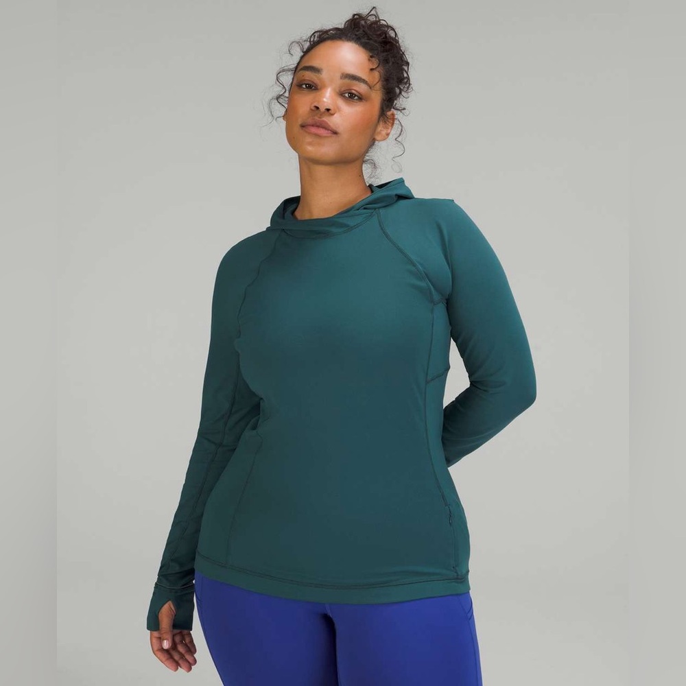 Lululemon Its Rulu Run Long Sleeve Hoodie Green Jasper